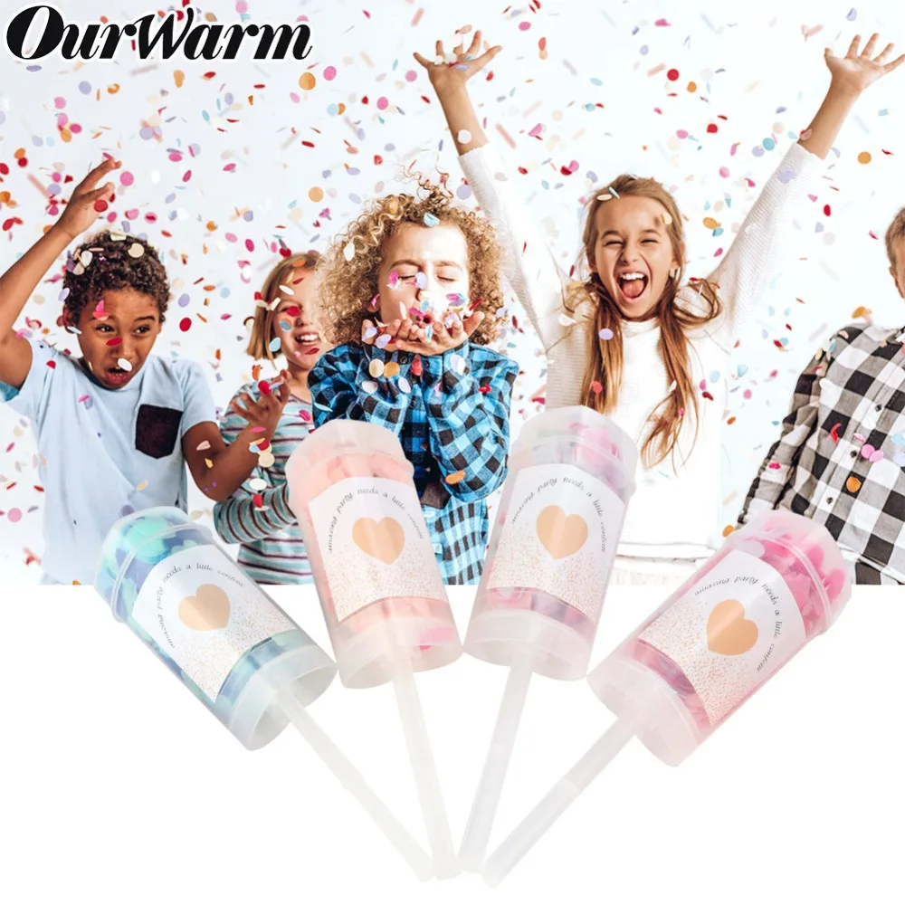 OurWarm 10 шт сердце Push Poppers свадьба Push Pop Конфетти Для выпускного юбилея дня рождения свадьбы декоративные аксессуары для душа невесты