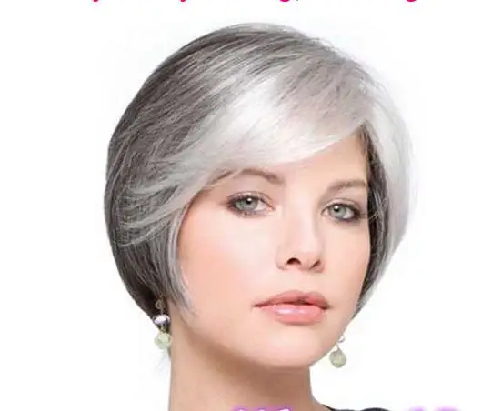Плутон волос королева косплей Мода Ombre Короткие Женщины дамы Черный mix Серый