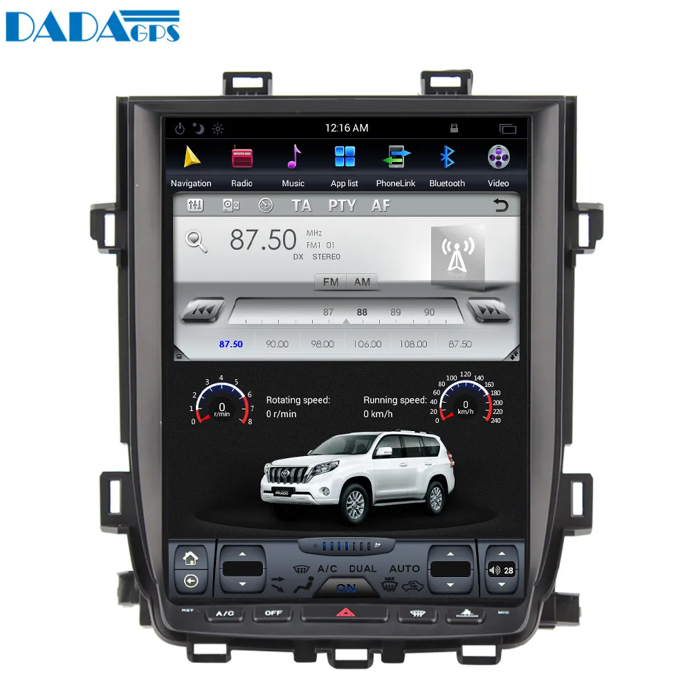 12," Tesla стиль Android 7,1 Автомобильный мультимедийный радио плеер для Toyota Alphard 2007-2013 gps Карта Навигация без dvd wifi авто