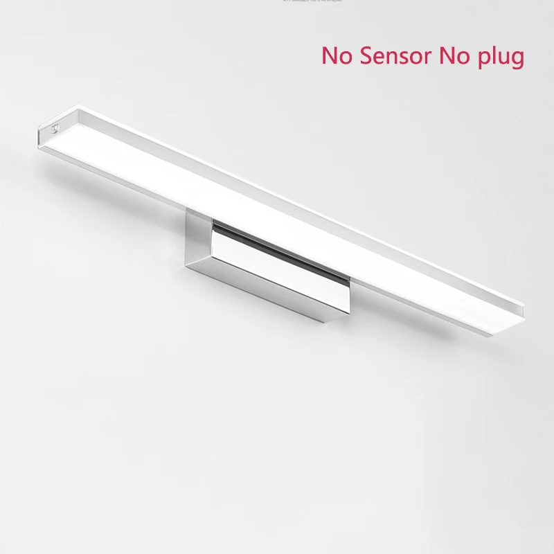 No Sensor No plug Светодиодный зеркальный светильник 42-52 см с PIR датчиком движения, водонепроницаемый современный косметический акриловый настенный светильник для ванной комнаты, светильник-бра, лампа ZJQ0005 - Цвет абажура: No Sensor No plug