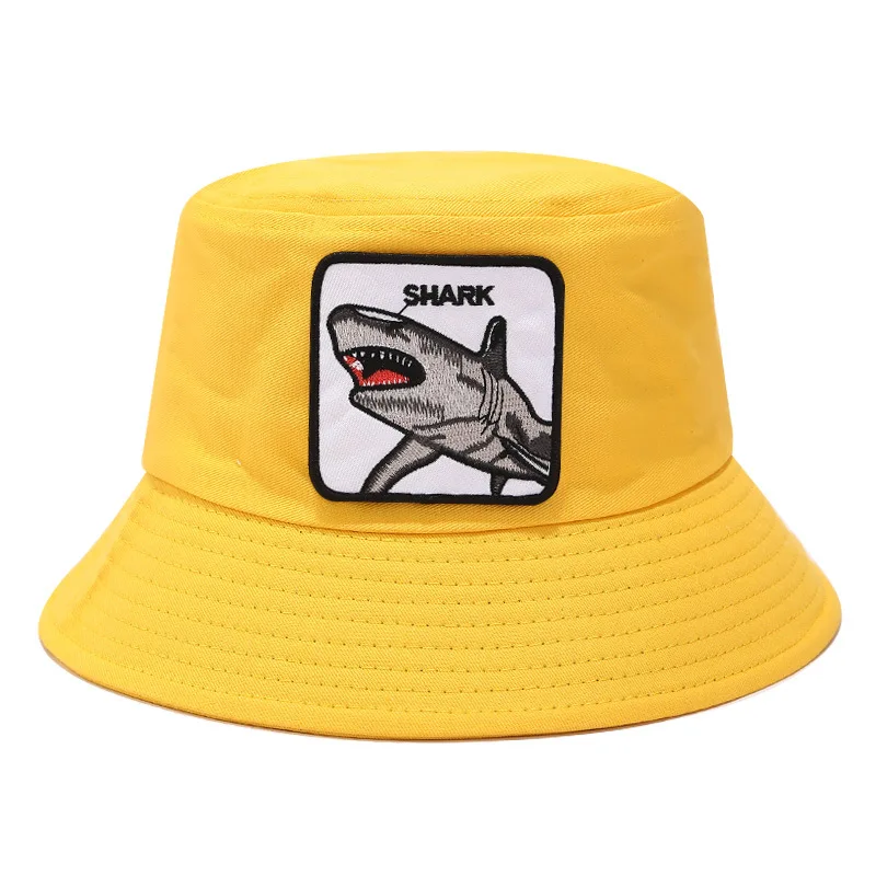 Shark3 Панама, шляпа-Панама Для мужчин Для женщин летняя кепка с покрывалом логотип животного с плоским верхом Плавательная шапочка Боб шляпа в стиле «хип-хоп» без полей для мужчин, рыбалка, рыбак шляпа - Цвет: Shark3