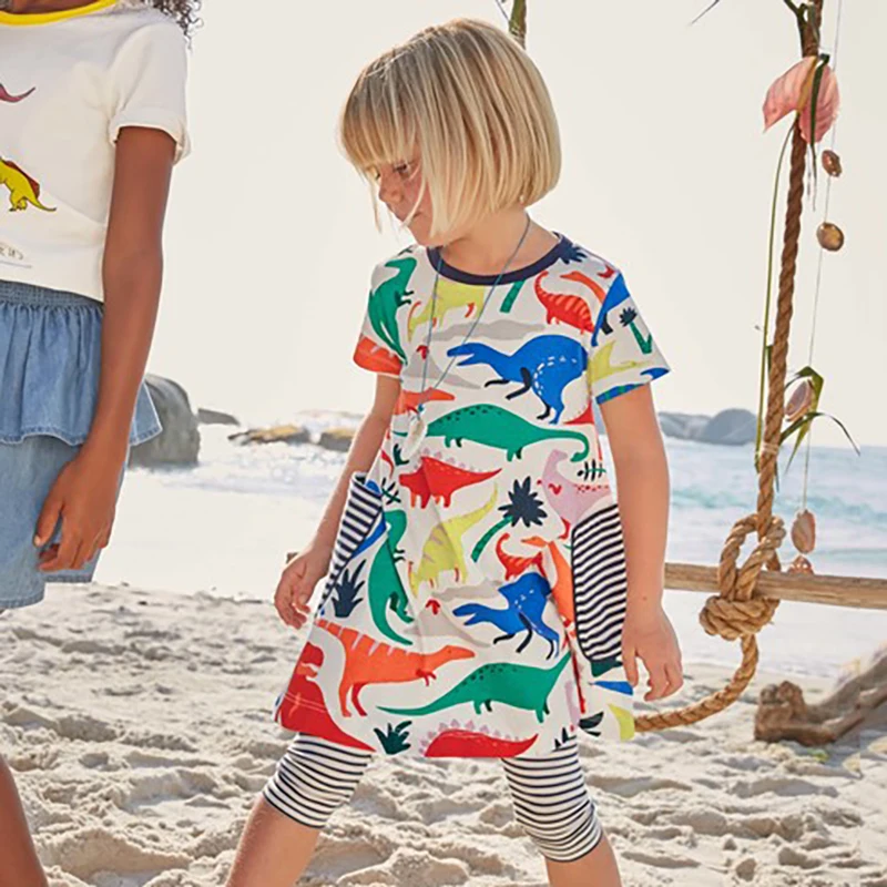 Jumping Meters Baby Girls Clothes Princess Dress 2018 Brand Summer Children Vestidos Tunic Animal Kids Party Dresses | Детская одежда и