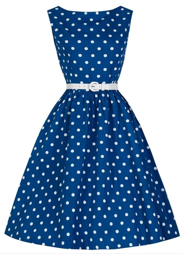 Женское винтажное платье в горошек Rockabilly элегантное вечернее ретро стиле 4 цвета