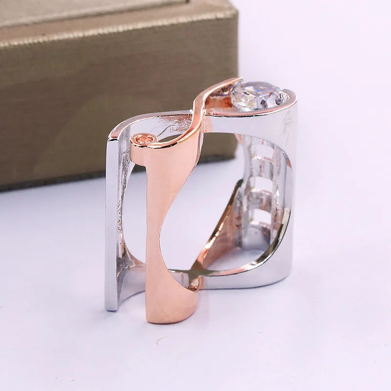 Модное женское циркониевое кольцо на палец уникальный стиль Серебряный Золотой