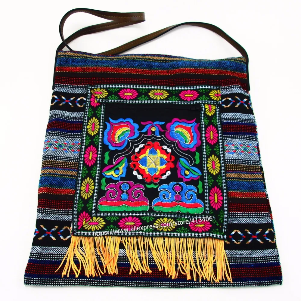 Бесплатная доставка винтажная Этническая сумка-мессенджер Hmong в стиле бохо