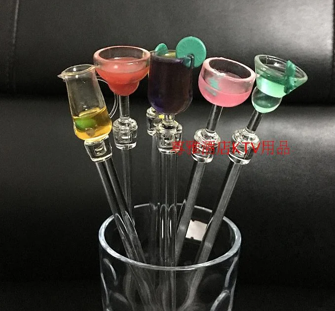 Акриловое пластиковое стекло художественная вращающаяся палочка ложка для кофе