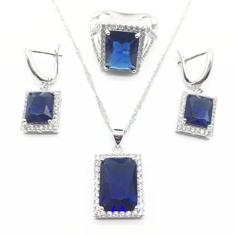 Комплект из колье серёг и кольца серебра 925 пробы|jewelry sets for women|silver jewelry setjewelry |