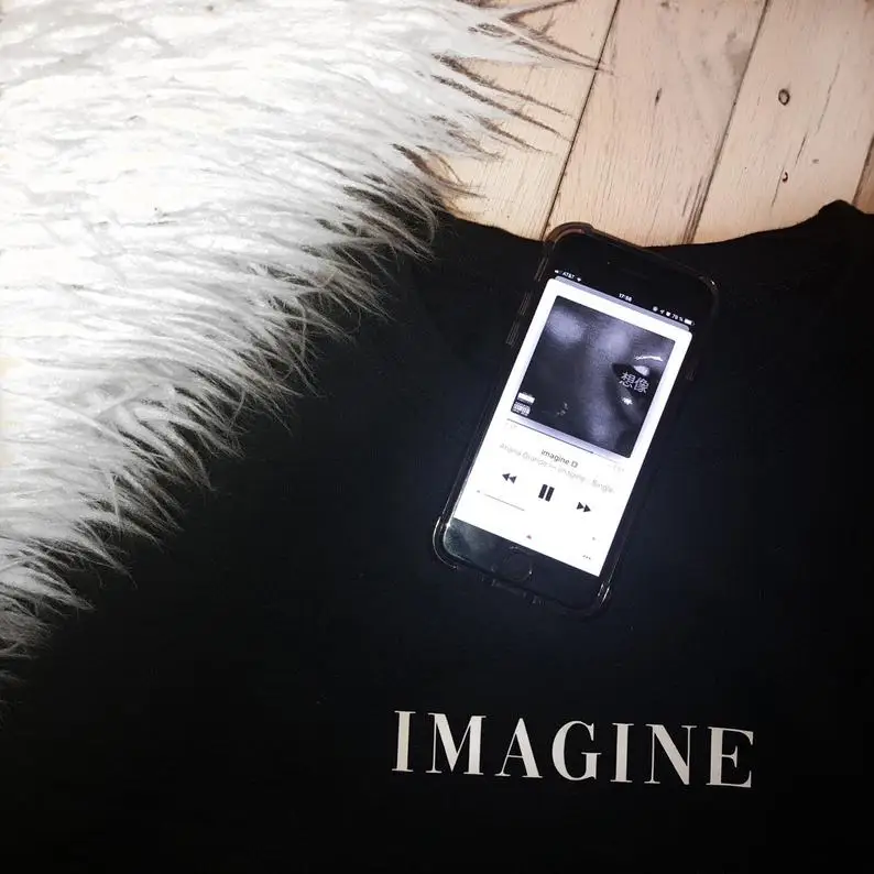 

Sugarbaby New Arrival IMAGINE Ariana Grande Crewneck Hoodie Fashion Women Ariana Grande Sweatshirt 90s aesthetic Jumper Dropship