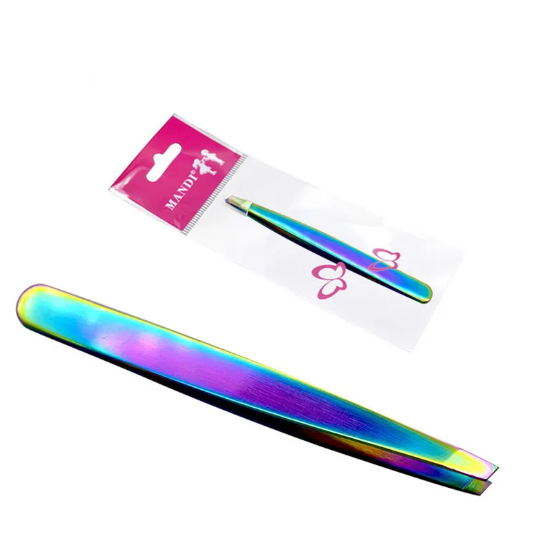 1PC Stainless Steel Color Titanium Eyebrow Pliers Face Hair Remover False Eyelashes Clip Electrophoresis Women Makeup Tools | Красота и