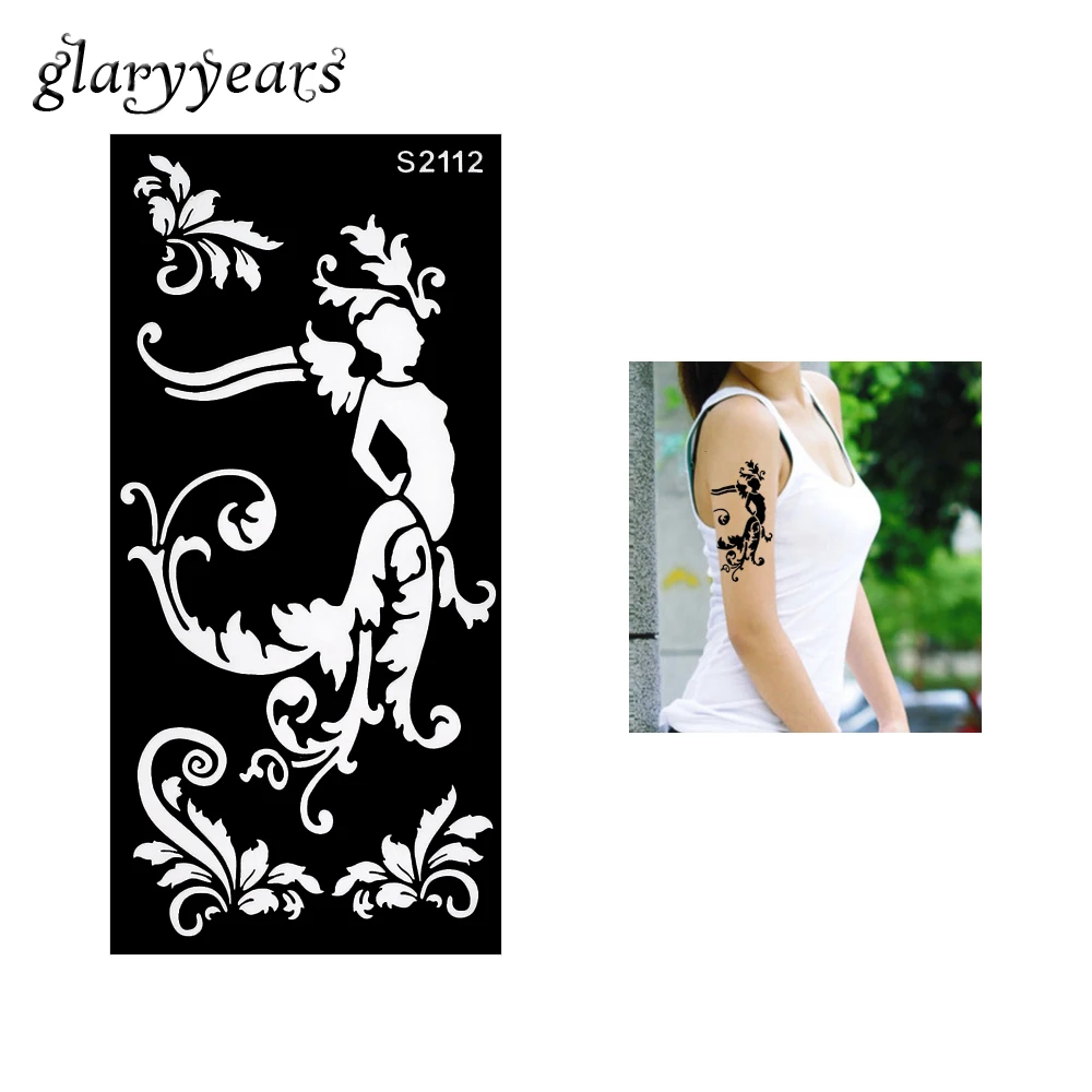 1 шт. трафарет для татуировки хной с отверстиями паста хны цветной рисунок