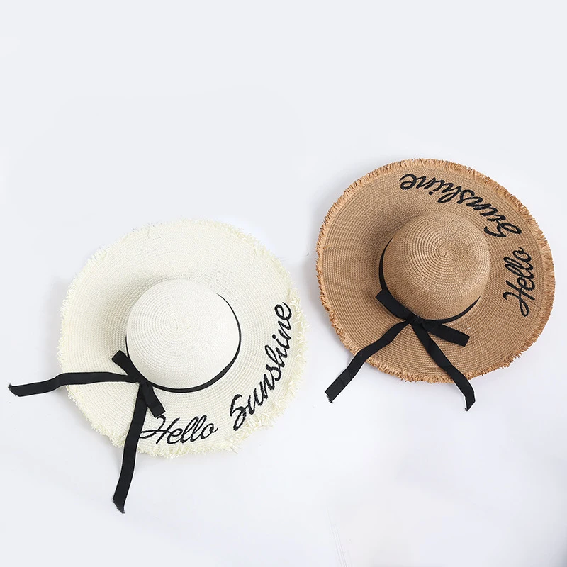 Женская Соломенная шляпка с широкими полями Пляжная складывающаяся ручной