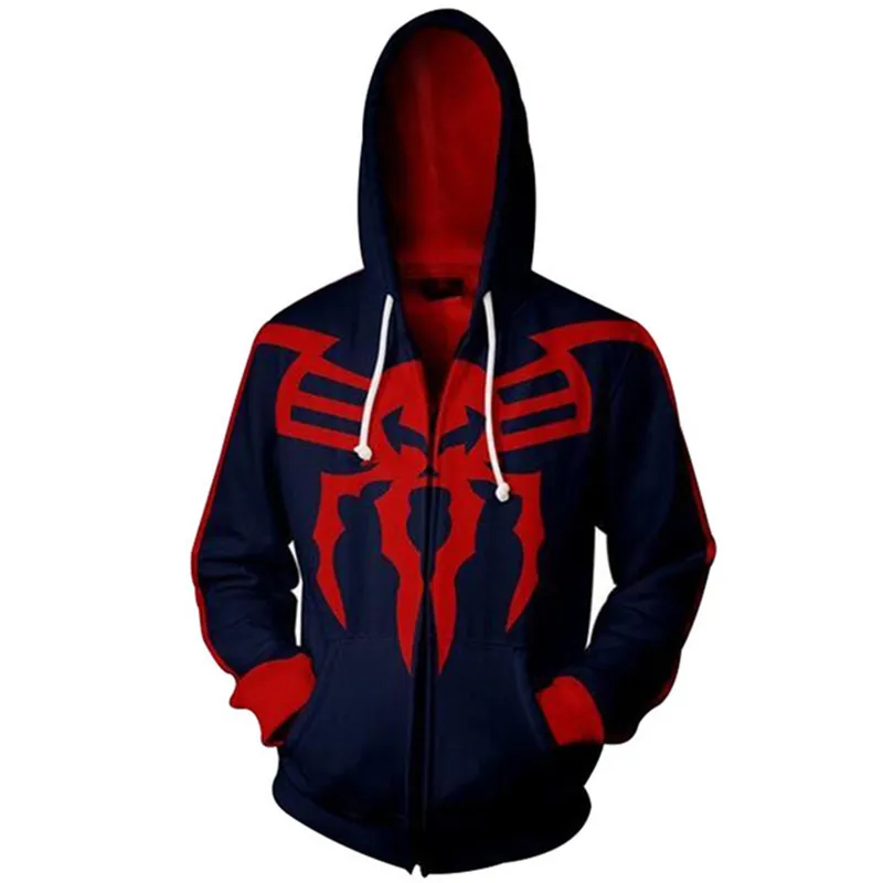 D Marvel/толстовки на молнии с объемным рисунком Человека-паука, Мужская Уличная одежда, теплые толстовки с капюшоном в стиле хип-хоп, Детские Зимние толстовки с 3D принтом для мальчиков - Цвет: D