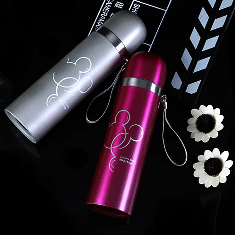 300/500 МЛ Термос Мультфильм Микки Симпатичные Drinkware Из Нержавеющей Стали Пуля Форма