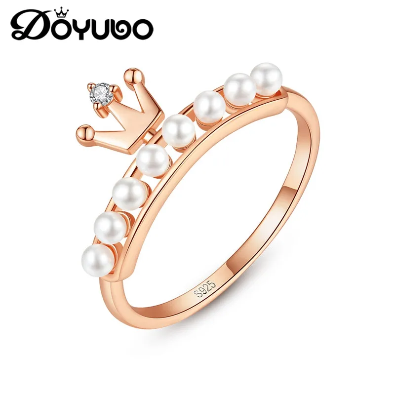 DOYUBO брендовые серебряные маленькие круглые кольца с пресноводным жемчугом