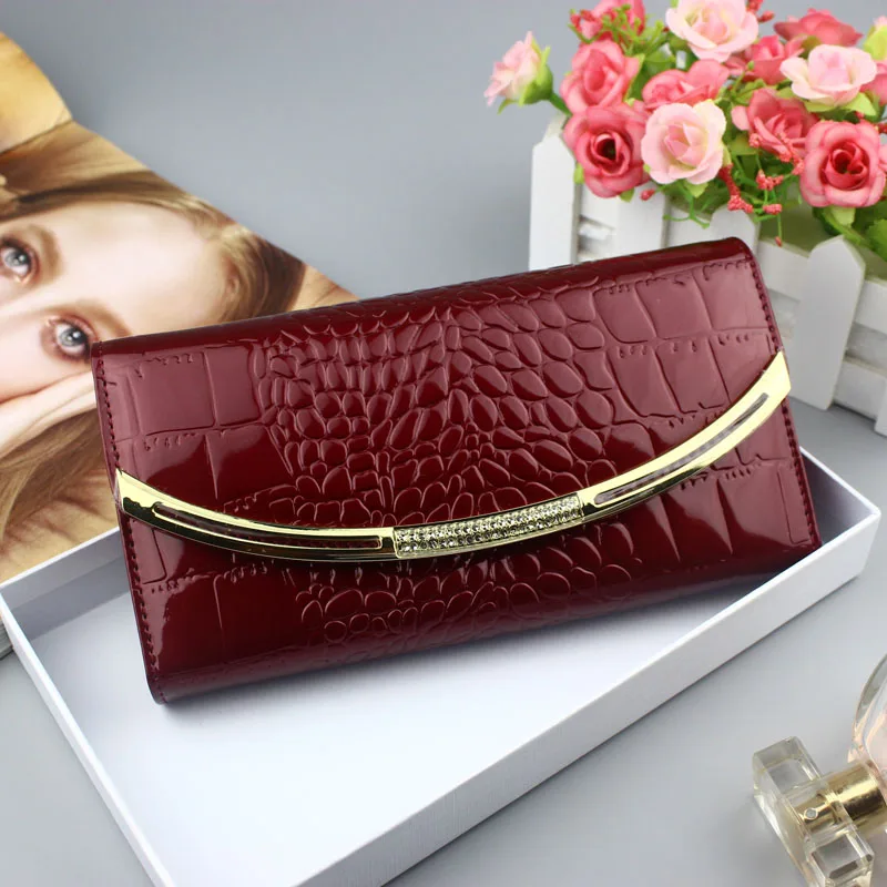 Высокое качество женские кошельки из натуральной кожи модный длинный кошелек