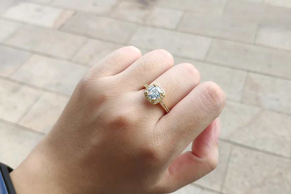 Серебряный Цвет Изысканный Bijoux(украшения своими руками) модные квадратные Свадебные& Обручение кольцо, сделанное с кубическим цирконием ювелирные изделия R531 R559 R560