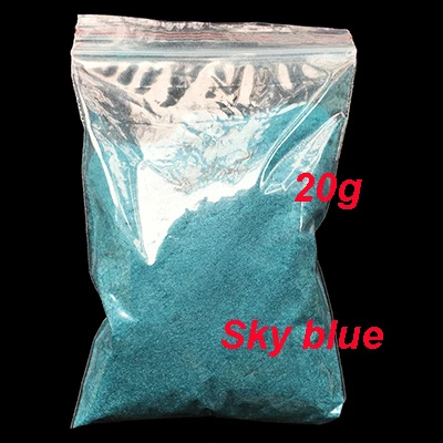 Sky blue 9 20 цветов 20 г/пакет конфеты Декоративный Лак для ногтей DIY Советы Дизайн бархат стекаются Пыль порошок Маникюр бархатный порошок - Цвет: Sky blue 9