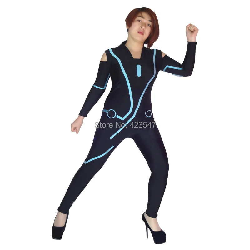 Женские вечерние костюмы на Хэллоуин Ms. Tron Legacy костюм Зентаи CSC3212|zentai suit|costume