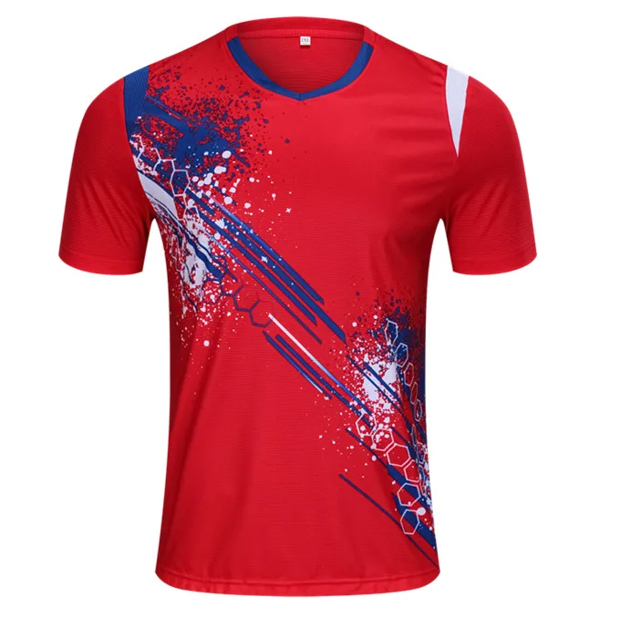 Red shirt ZMSM, короткие мужские теннисные рубашки, шорты, набор, бадминтон, настольный теннис, Униформа, фитнес, бег, дышащая спортивная одежда B004 - Цвет: Red shirt