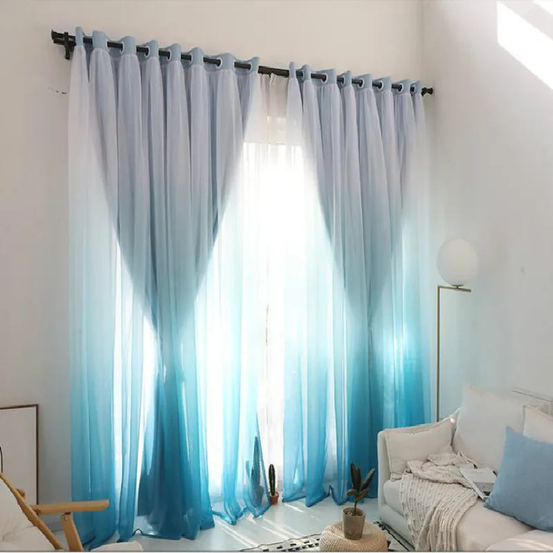 Двухслойная Изолированная занавеска для окна спальни с градиентом гостиной -