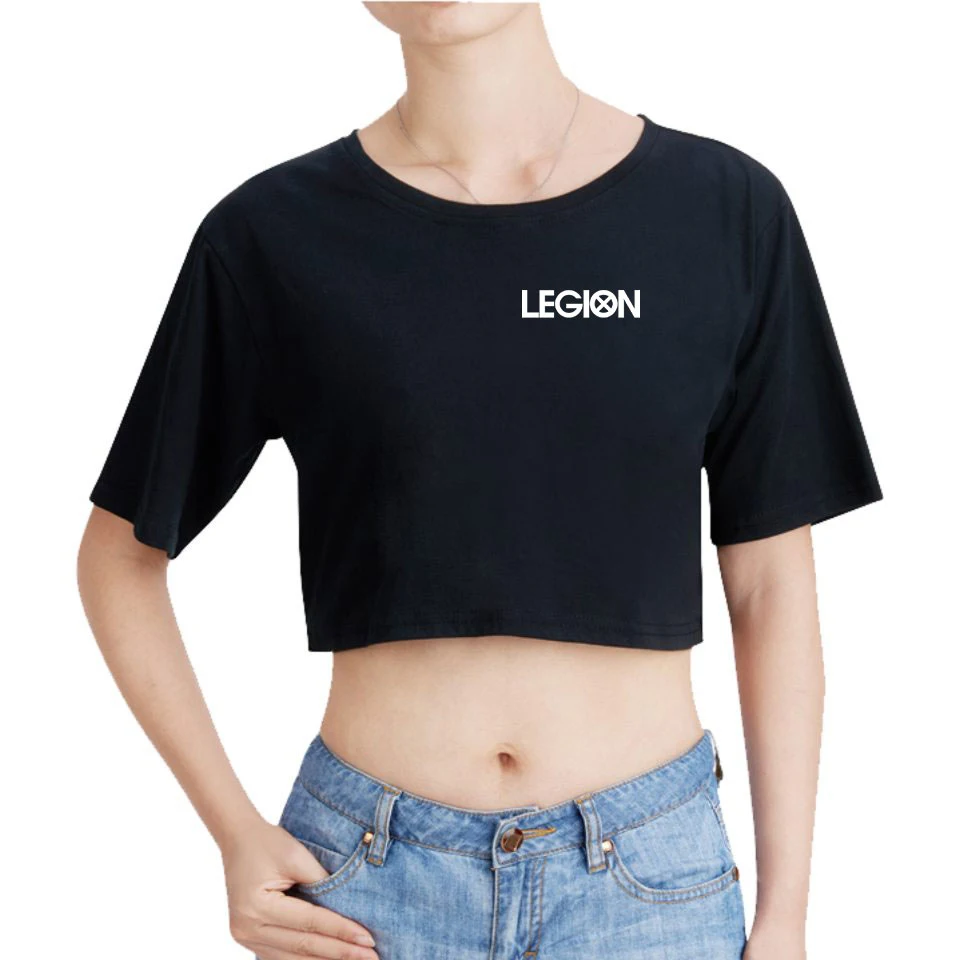 Женские укороченные топы с принтом Legion 2D летние футболки коротким рукавом Новое