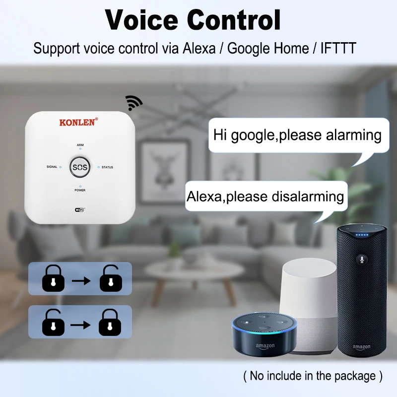 Wifi GSM Tuya мини-сигнализация комплект беспроводной с ip-камерой для дома безопасности дома поддержка Alexa Google Home Smart