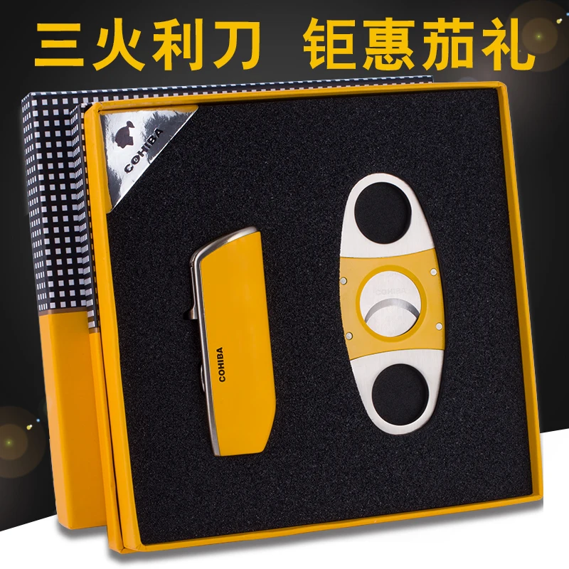 COHIBA нержавеющая сталь резак для сигар гильотина металлическая ветрозащитная 3