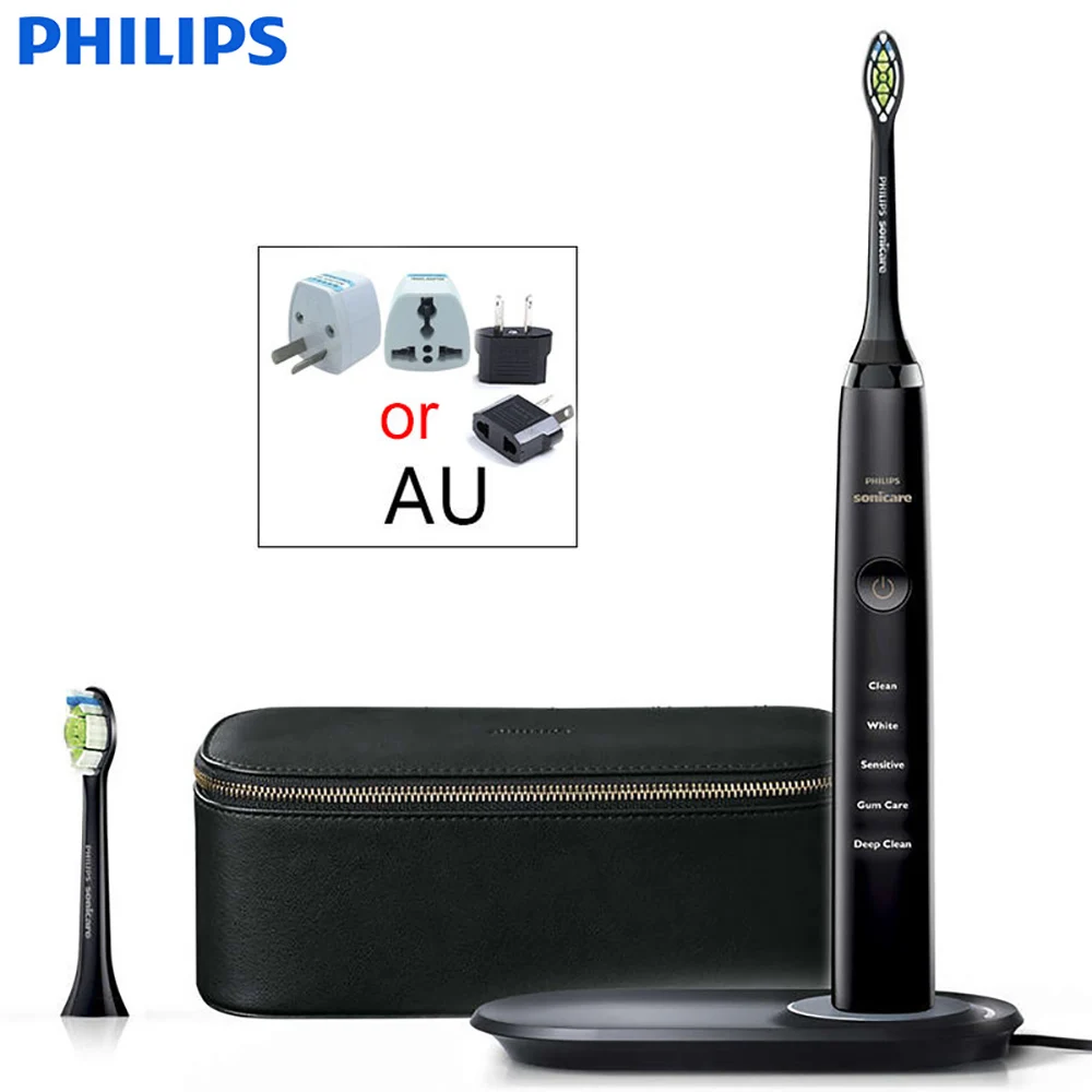 Электрическая зубная щетка PHILIPS HX9392 для взрослых беспроводная звуковая вибрация для мытья тела HX9332 обновление 31000R/M - Цвет: AU PLUG