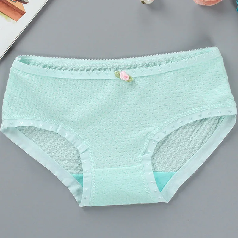 Хлопковые дышащие трусики с низкой талией для девочек подростков|Женские