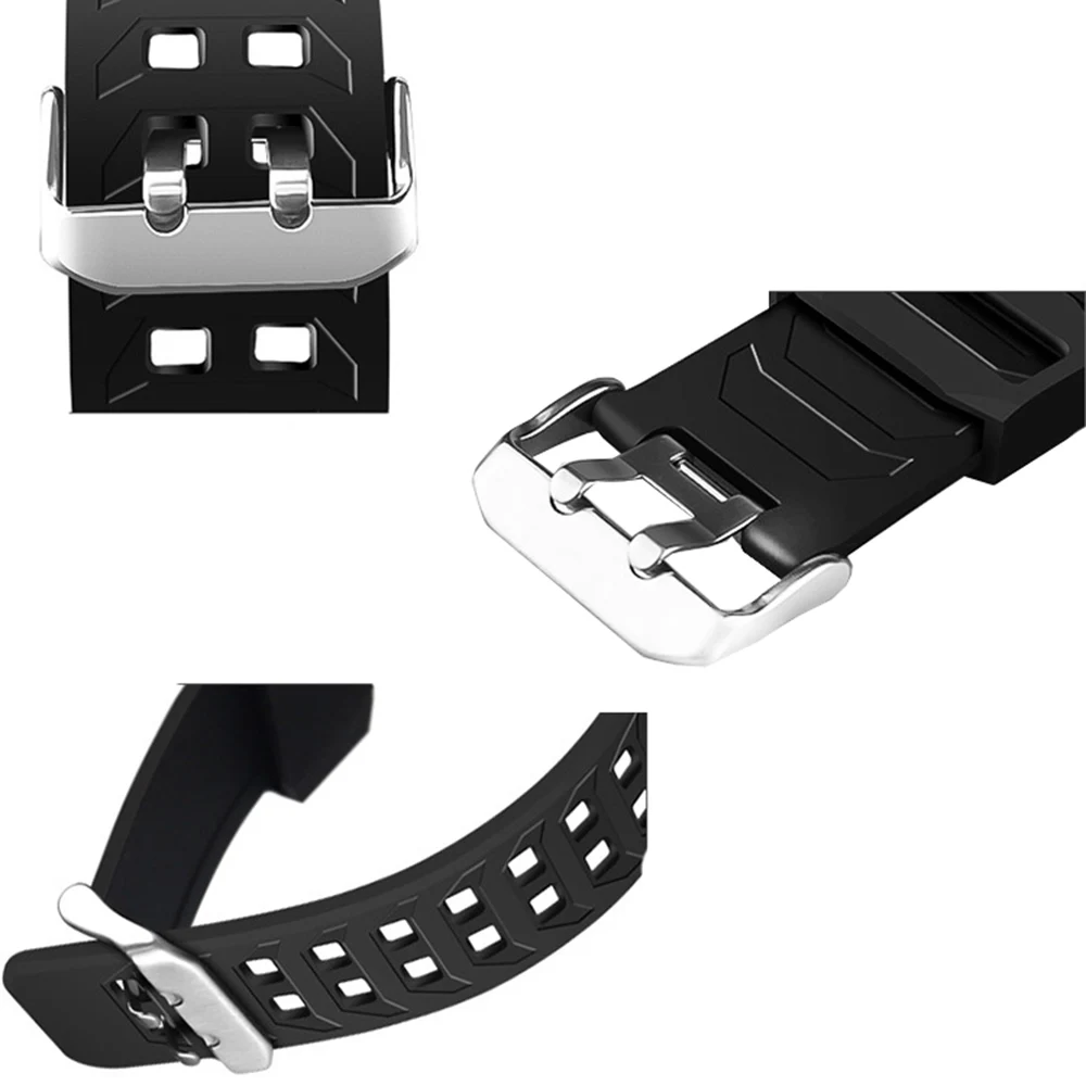 Silicone Rubber Watchband for iWatch Apple Watch / Sport / Edittion 38mm 42mm Double Row Pin Clasp Strap Band Loop Belt Bracelet