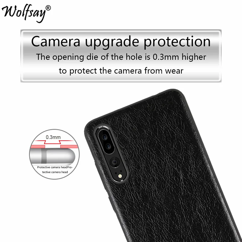 Huawei P20 Pro Чехол huawei плюс кожа PU ПК Жесткий мобильных охватывает Wolfsay Coque телефон