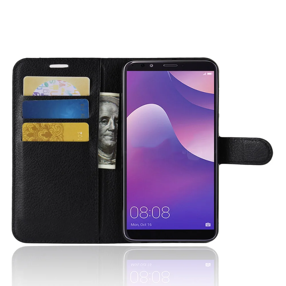 HUDOSSEN для Huawei Y9 2018 FLA AL00 AL10 Чехол Флип обложка на заднюю панель из искусственной