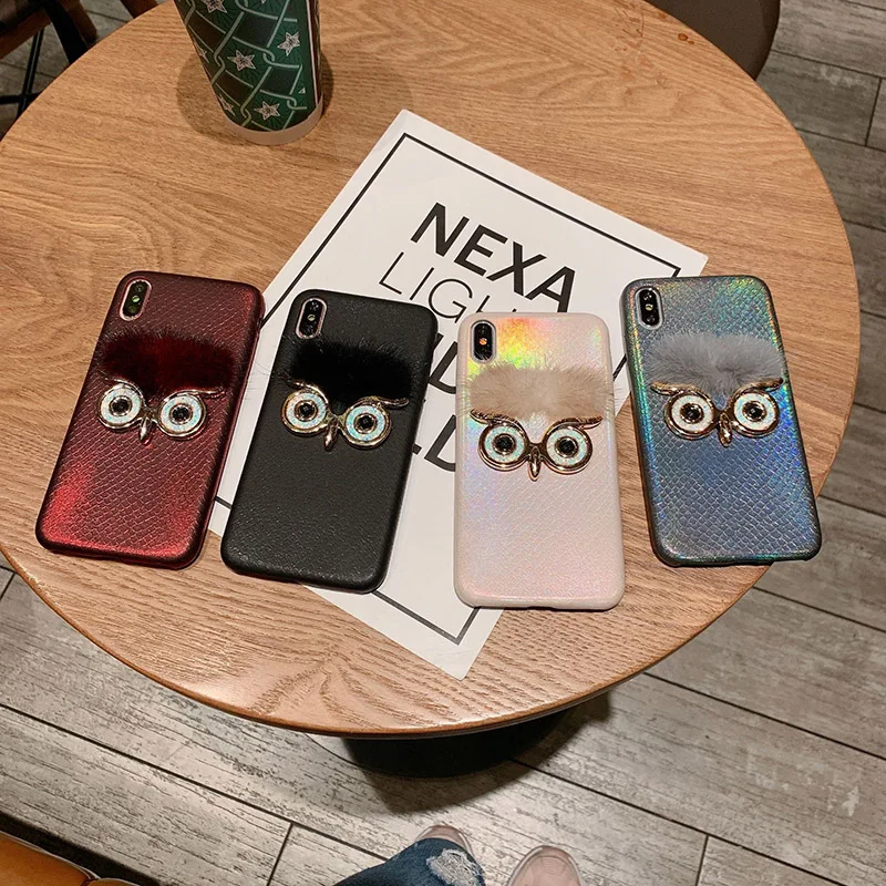 Новый блестящий чехол для телефона с рисунком в виде животного iPhone XR/XS MAX Сова