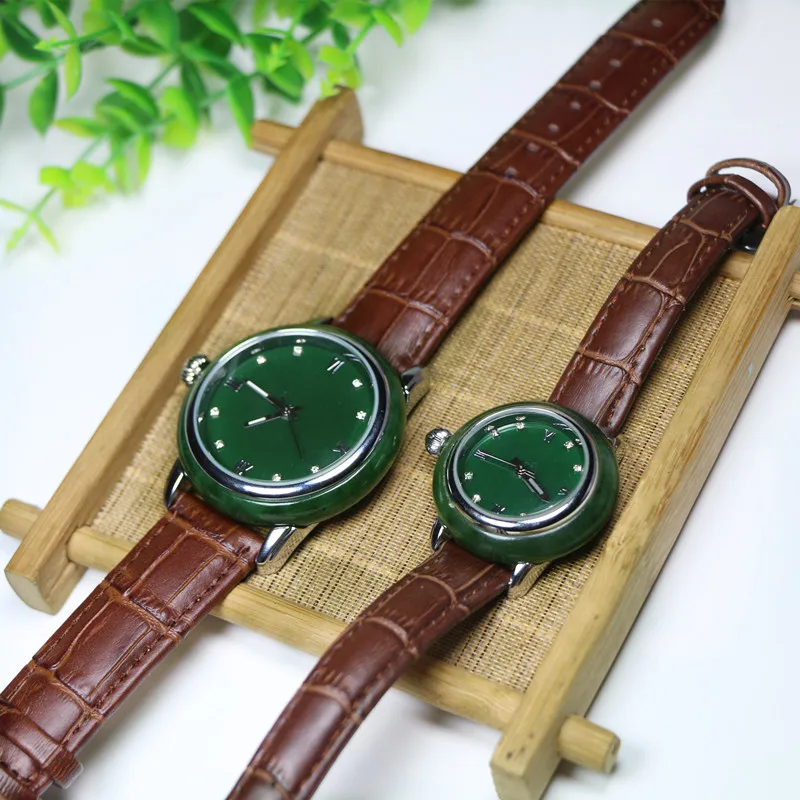 

Natural Green Hetian Jasper watch Pendant 3D Carved Pendants Women or Men's Amulet Nephrite Jades Jewelry