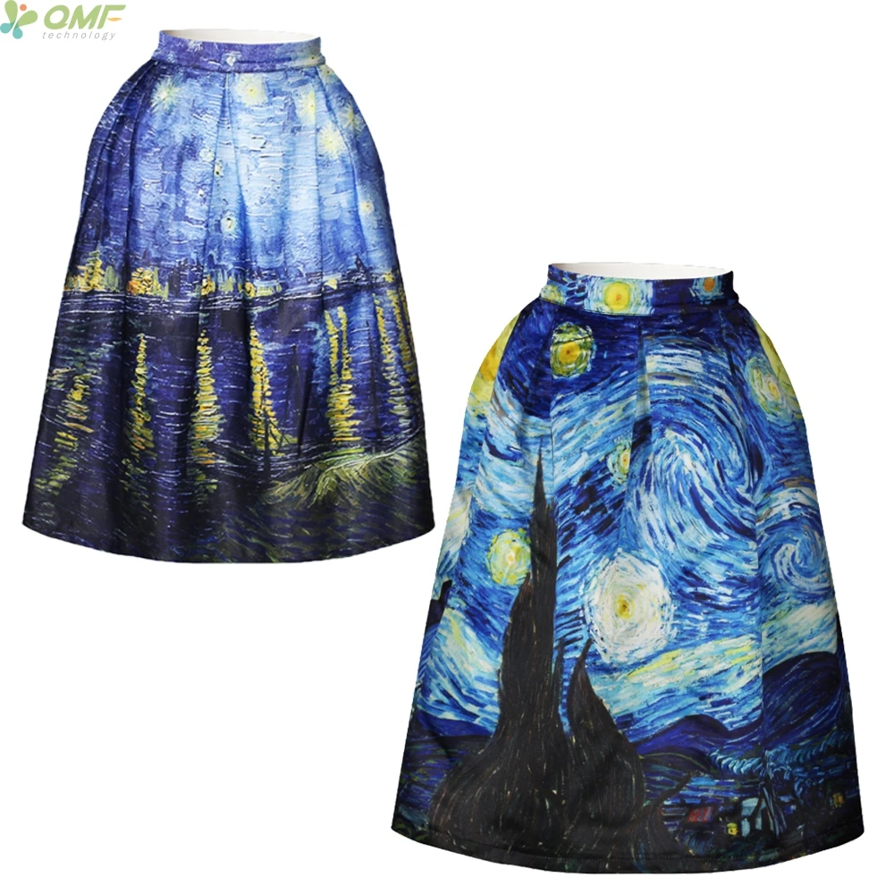 Звездная ночь интерактивный анимационный принт женские длинные юбки новинка