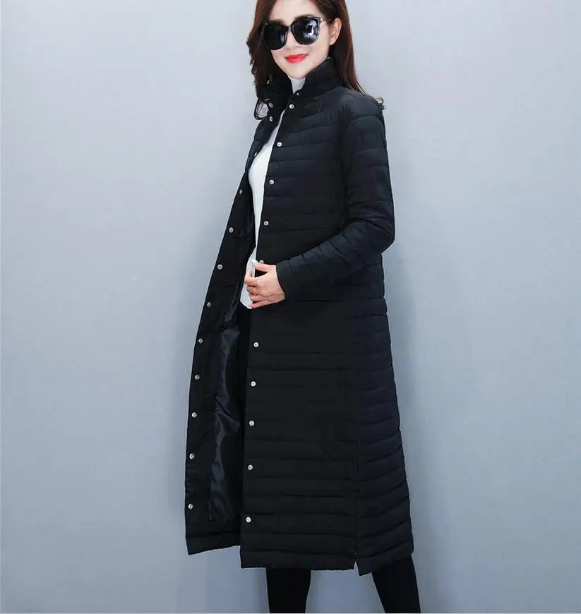 2017 зима новое модное легкое длинное пальто утолщенная водолазка теплая куртка