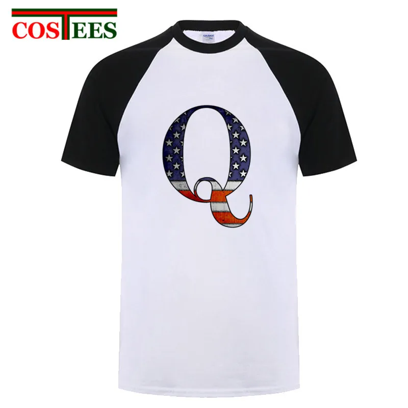 Винтажная Футболка QAnon Freedom Movement Мужская футболка с большим Q Anon американский флаг