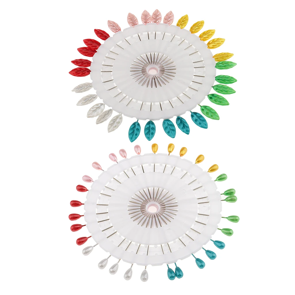 

60 Pieces Colorful Leaf And Drop Shaped Head Hijab Pin Scarf Pins Safety Pins Tailor Sewing Pins Crafts
