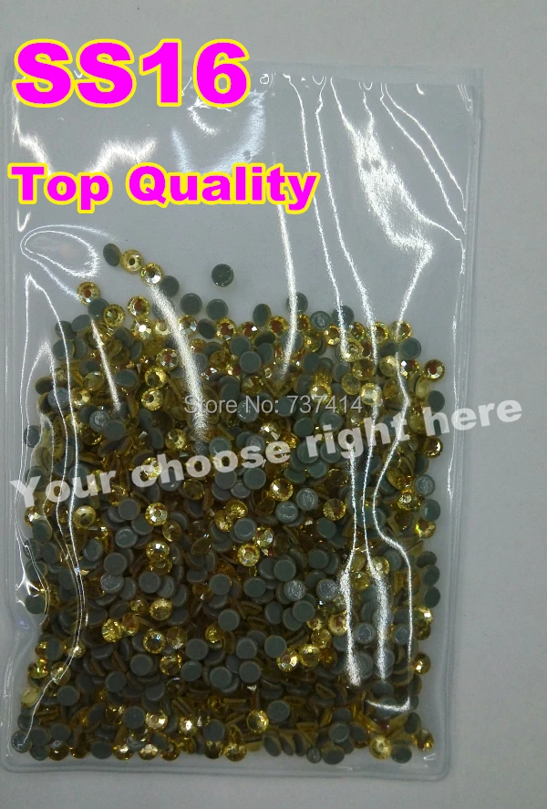 

Top Quality Jonquil Hot Fix Rhinestone,More Shiny,More Brigst hotfix stones Lt.yellow ss16 10gross/bag ,With glue