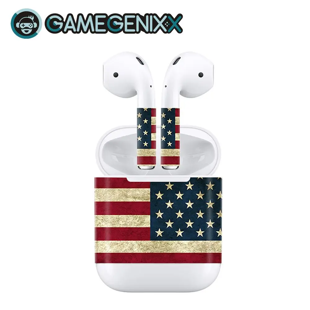 GAMEGENIXX стикер кожи съемный чехол ПВХ винил кожа для Airpods американский
