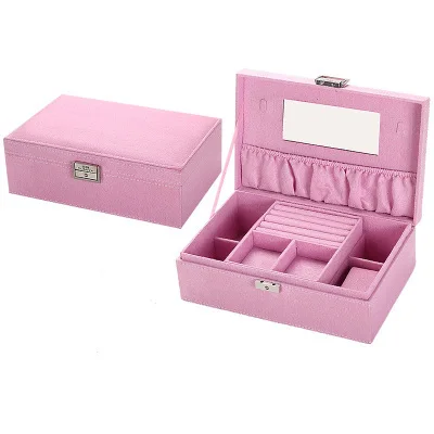 C pink 23x18cm Новинка 1 шт. деревянная коробка для ювелирных изделий большая, кольца серьги коробка для хранения ювелирных изделий лучший подарок, ожерелье браслет коробка для хранения ювелирных изделий магазин - Цвет: C pink 23x18cm