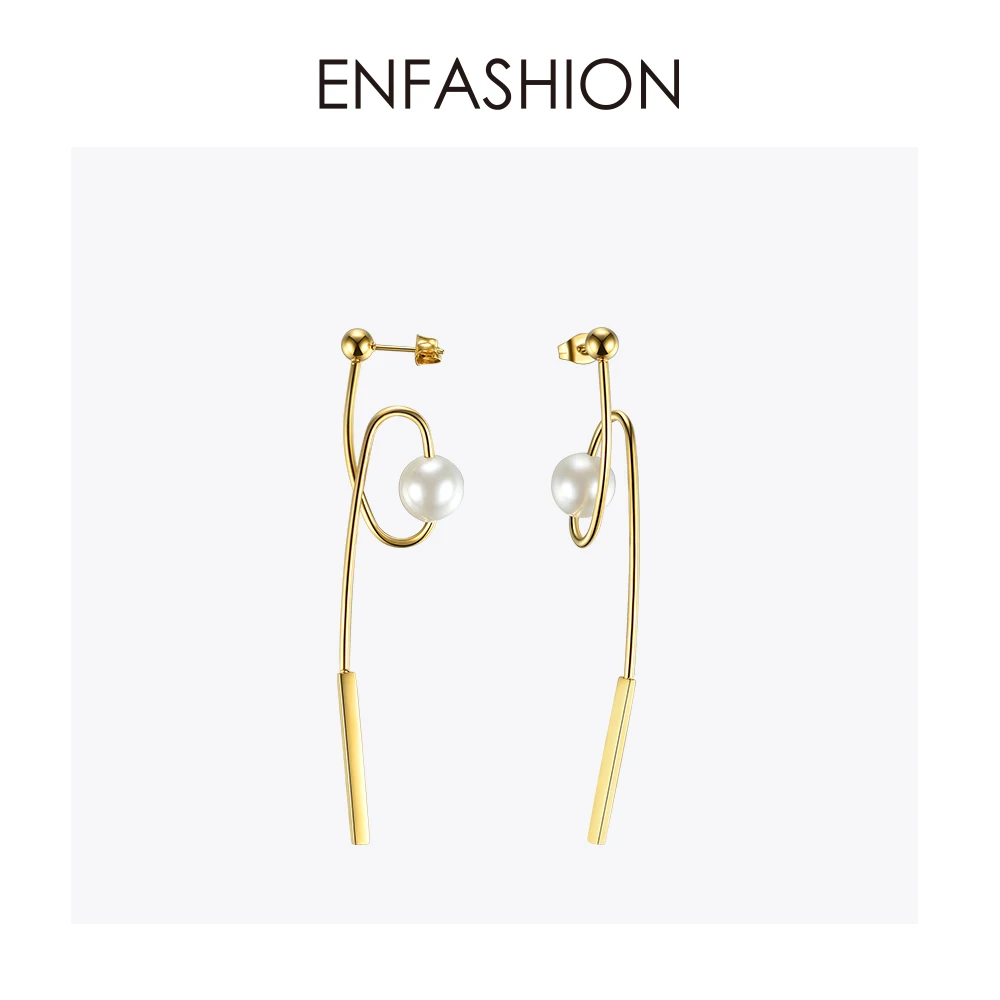 Enfashion, серьги со звездами, нержавеющая сталь, золотой цвет, висячие серьги для женщин, длинные серьги, ювелирные изделия, 181069