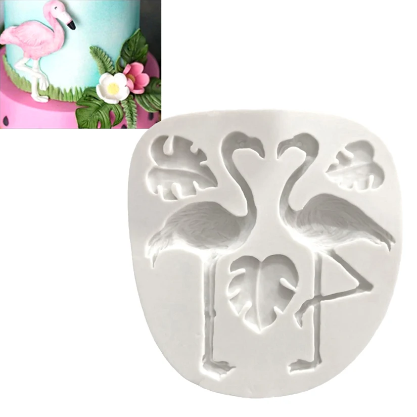 

Wholesale 10 pcs/lot Flamingo Silicone Fondant Cake Chocolate Candy Jello Silicone Decorating Mould Tools