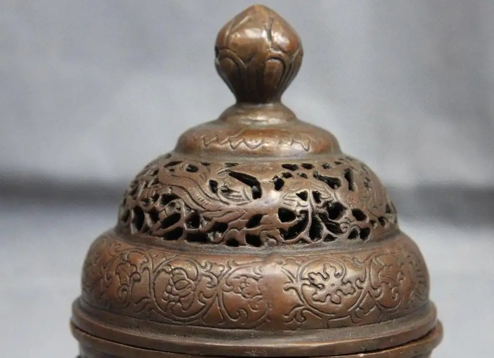 8 China Pure Bronze Copper Palace Wild animal Statue Beast Incense Burner Censer | Дом и сад