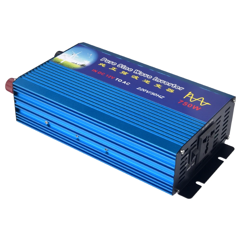 750 Вт Чистая синусоида автомобильный инвертор Dc12V 24V к Ac220V пиковая мощность 1500w