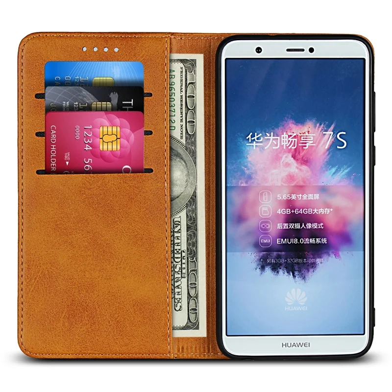 Чехол для Huawei P Smart чехол с откидной крышкой из искусственной кожи магнитным