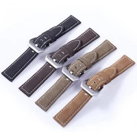 neway frosted cowhide leather watch band wrist strap 316l steel buckle 18mm 20mm 22mm 24mm replacement bracelet belt black brown