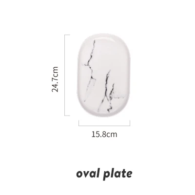 oval plate Европейская мраморная посуда керамическая посуда тарелка для лица тарелка лук режущая доска - Цвет: oval plate