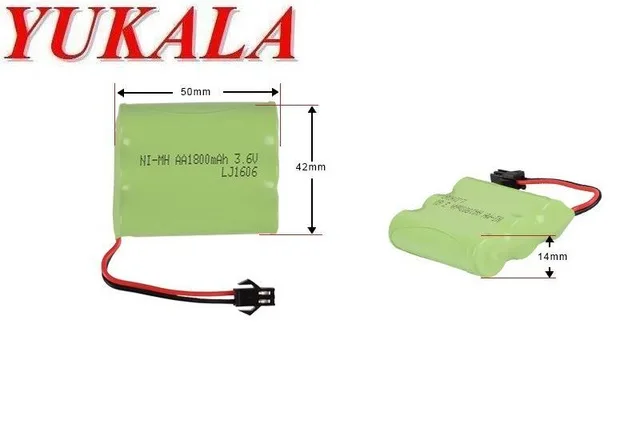 

Ni-MH AA YUKALA 3,6 V 1800mAh RC Truck/ RC car/ RC boat/ RC tank 2