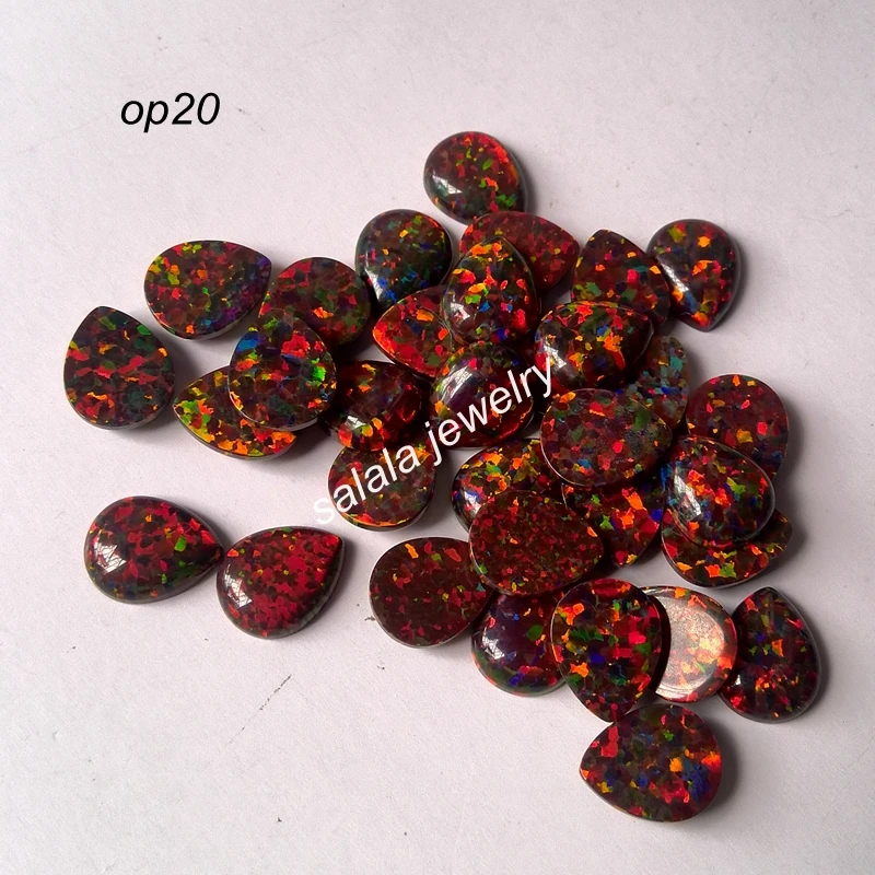 100pcs /lot Free Shipping 8x10mm Synthetic Opal Multi Cherry Pear Cabochon Stone Price | Украшения и аксессуары